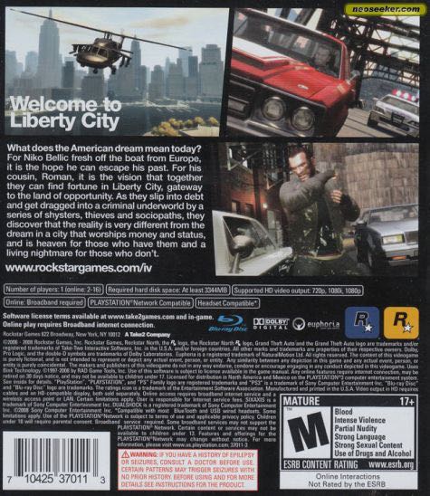 Gta IV - Sony PlayStation 3 (PS3) (Rockstar Games - 1) video game collectible [Barcode 777720271910] - Main Image 2
