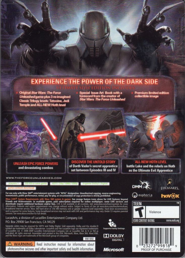 Star Wars: The Force Unleashed - Microsoft Xbox 360 video game collectible [Barcode 711120462820] - Main Image 2