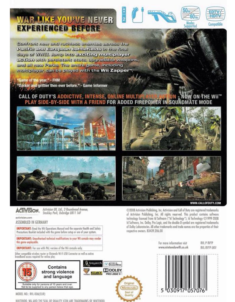 Call Of Duty World At War - Microsoft Xbox 360 (Ubisoft Inc. - 2) video game collectible - Main Image 2