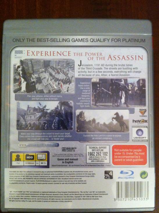 Assassin’s Creed - Sony PlayStation 3 (PS3) (Ubisoft - 1) video game collectible [Barcode 3307210451033] - Main Image 2