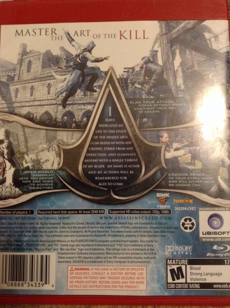 Assassins Creed - Sony PlayStation 3 (PS3) video game collectible - Main Image 2