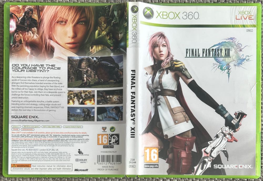 Final Fantasy XIII - Microsoft Xbox 360 (Square Enix - 1) video game collectible [Barcode 5021290040717] - Main Image 3