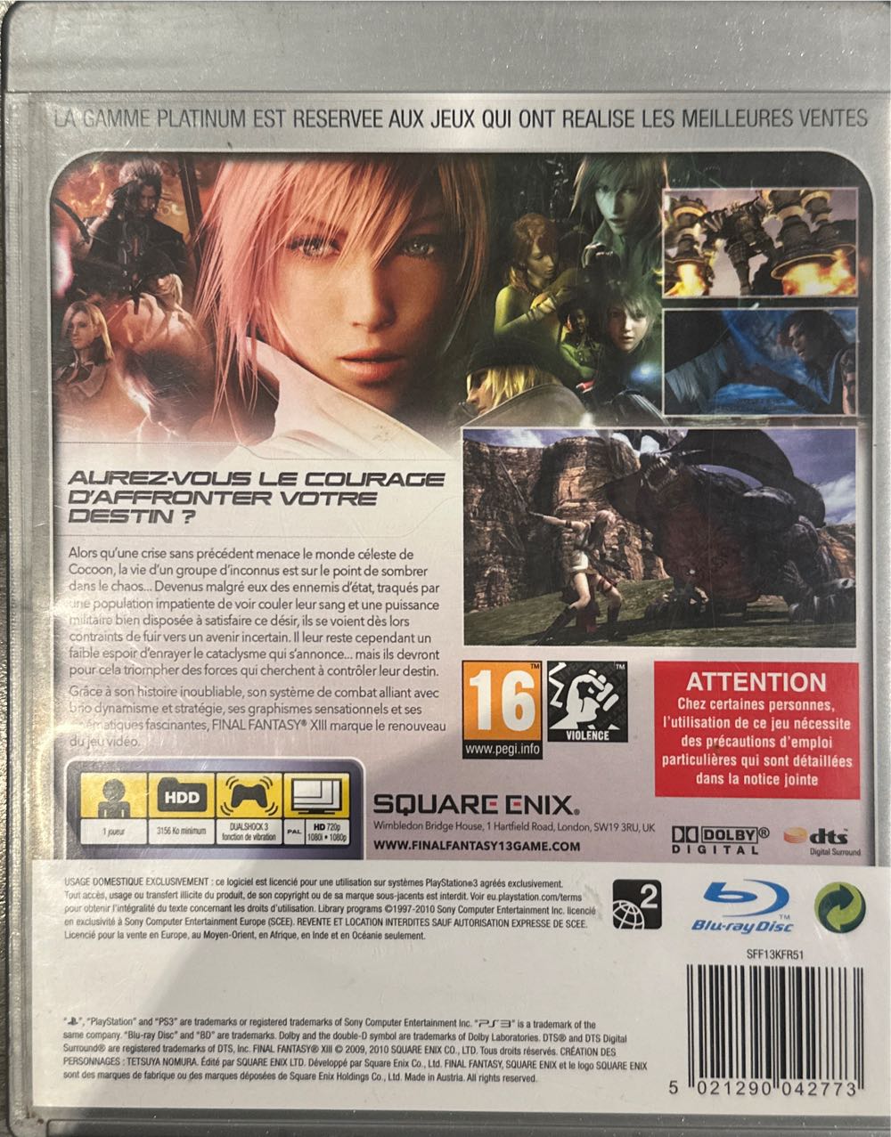 Final Fantasy XIII - Sony PlayStation 3 (PS3) (Square Enix - 1) video game collectible [Barcode 5021290042773] - Main Image 2