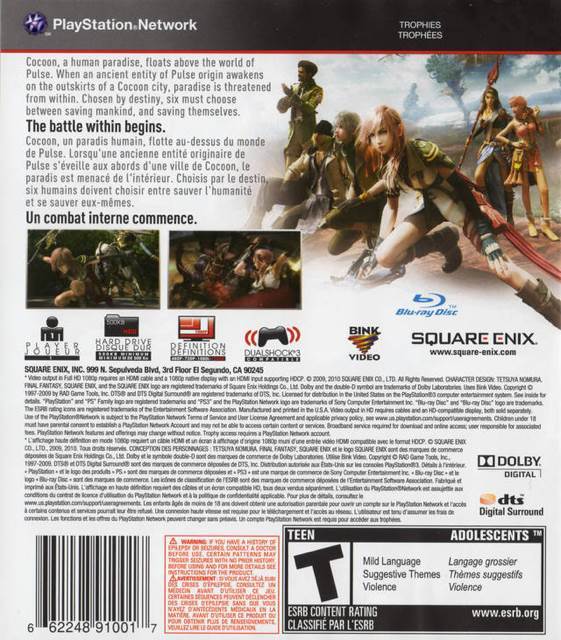 Final Fantasy XIII - Sony PlayStation 3 (PS3) (Square Enix - 1) video game collectible [Barcode 662248910017] - Main Image 2