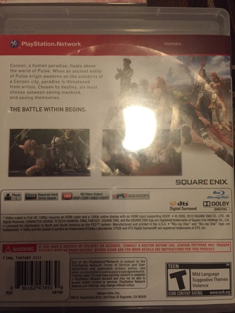 Final Fantasy XIII - Sony PlayStation 3 (PS3) (Square Enix) video game collectible [Barcode 886162474930] - Main Image 2