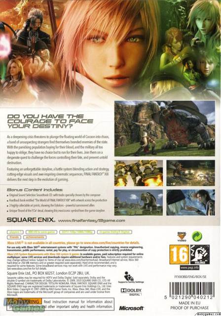 Final Fantasy XIII - Microsoft Xbox 360 video game collectible - Main Image 2