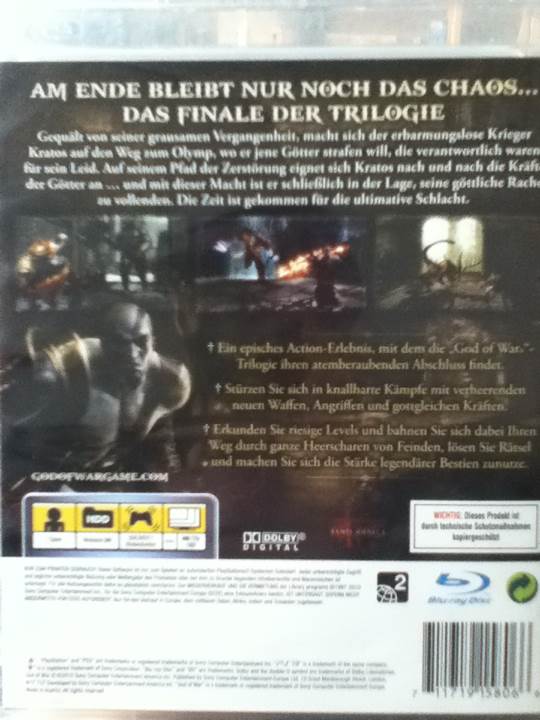 God of War III - Sony PlayStation 3 (PS3) (Sony Computer Entertainment - 1) video game collectible [Barcode 711719158066] - Main Image 2