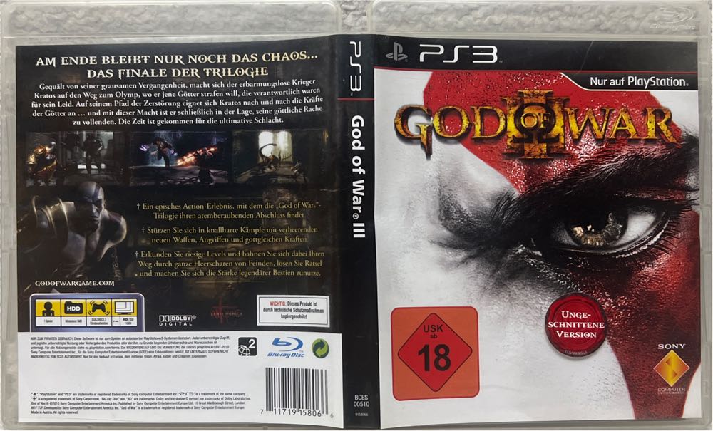 God of War III - Sony PlayStation 3 (PS3) (Sony Computer Entertainment - 1) video game collectible [Barcode 711719158066] - Main Image 3