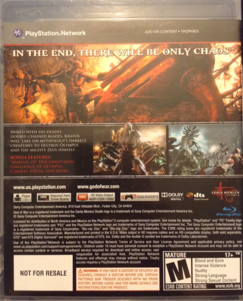 God of War 3 - Sony PlayStation 3 (PS3) (1) video game collectible - Main Image 2