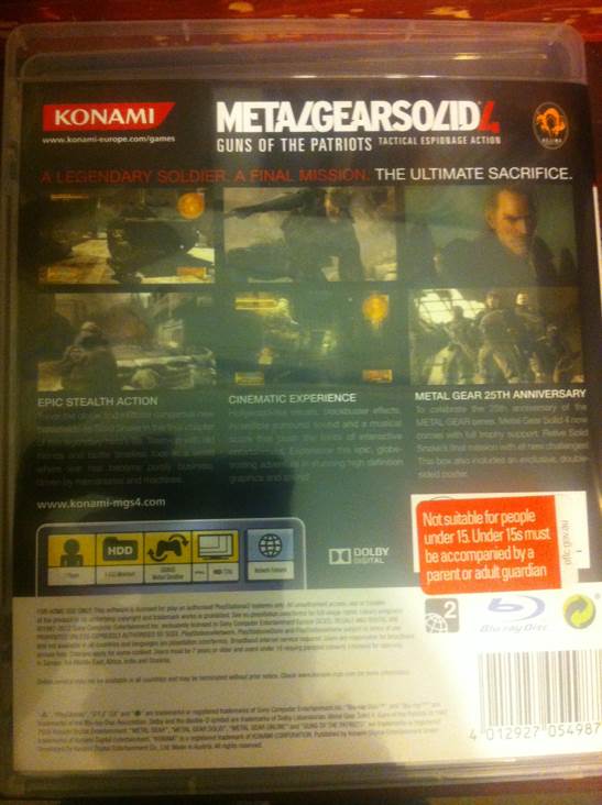 Metal Gear Solid 4: Guns Of The Patriots - Sony PlayStation 3 (PS3) (Konami - 1) video game collectible [Barcode 4012927054987] - Main Image 2