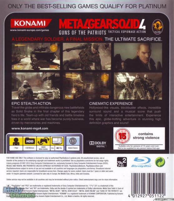Metal Gear Solid 4: Guns of the Patriots - Sony PlayStation 3 (PS3) (Konami - 1) video game collectible [Barcode 4988602142464] - Main Image 2