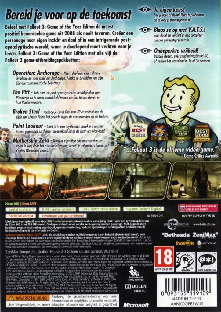Fallout 3 - Digitale - - Microsoft Xbox One (ZeniMax - 1) video game collectible [Barcode 0093155125506] - Main Image 2