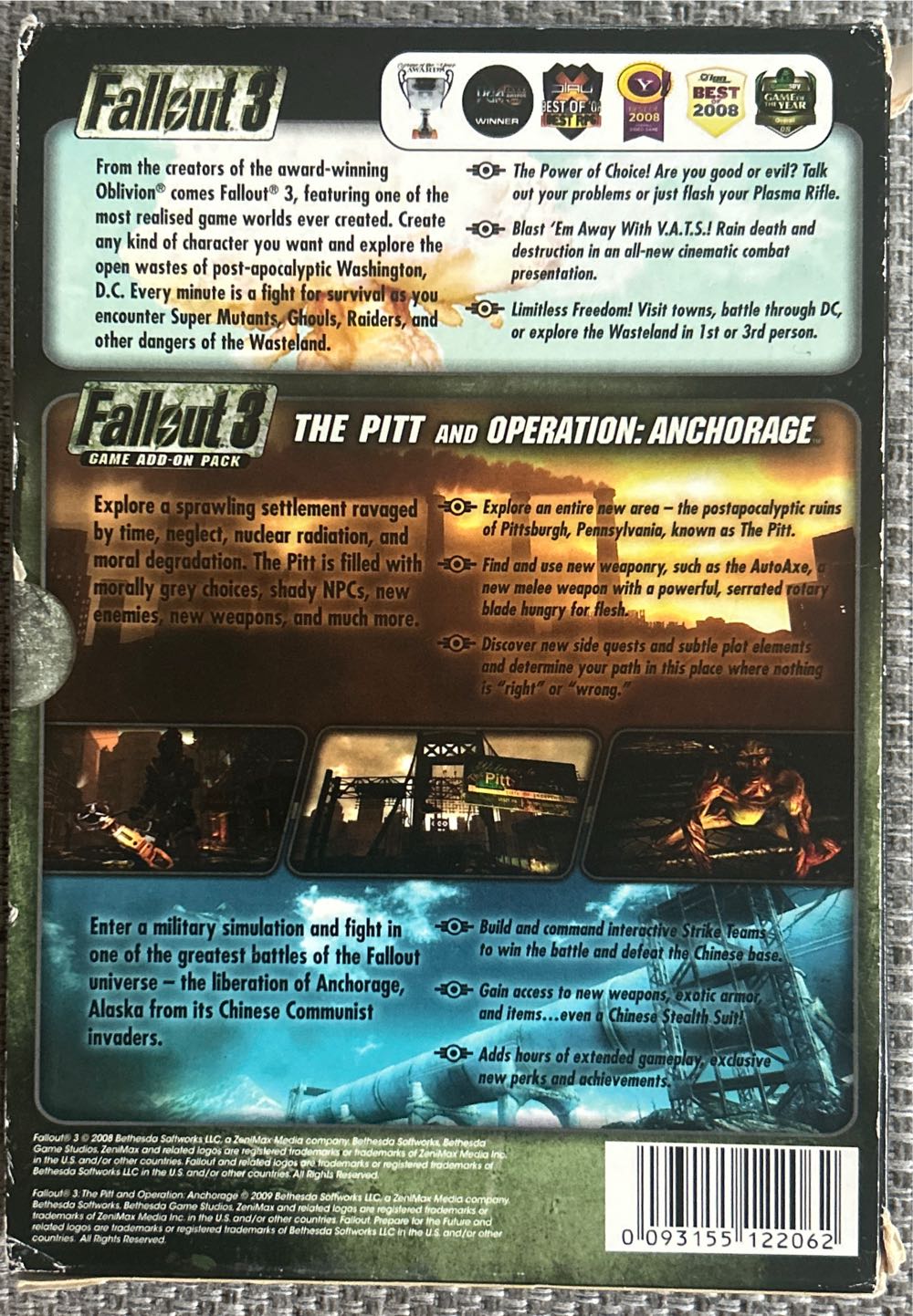 Fallout 3 + Falout 3 Game Add-On Pack - Microsoft Xbox 360 (Bethesda Softworks - 1) video game collectible [Barcode 0093155125520] - Main Image 2