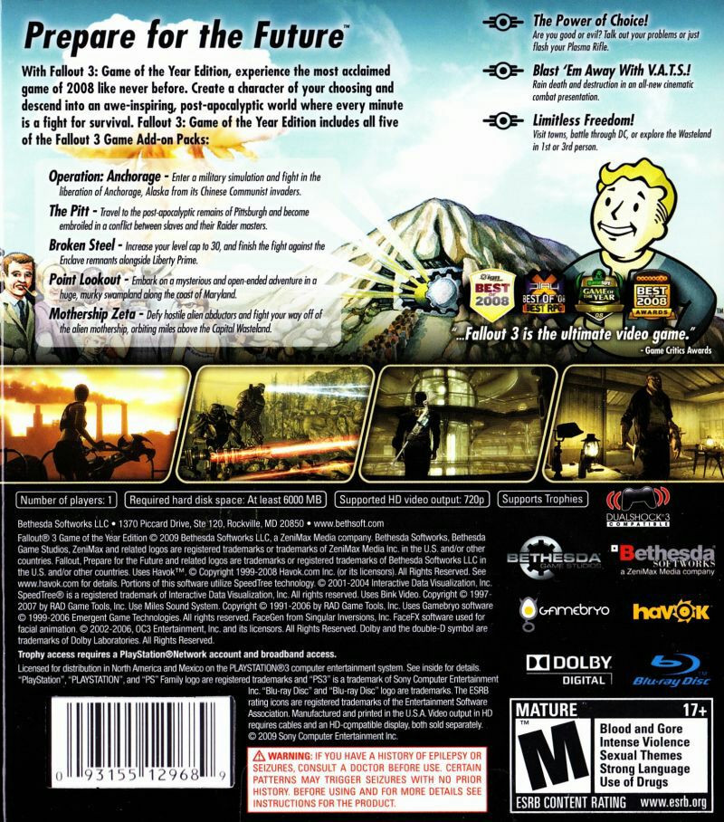 Fallout 3 - Sony PlayStation 3 (PS3) video game collectible [Barcode 093155125476] - Main Image 2