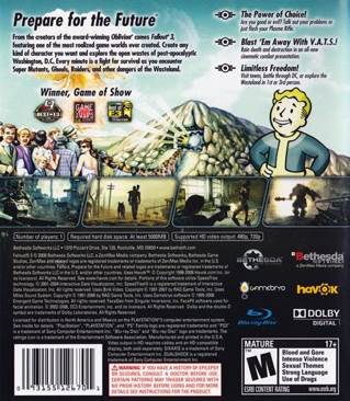 Fallout 3 - Sony PlayStation 3 (PS3) (Bethesda Softworks - 1) video game collectible [Barcode 093155126701] - Main Image 2