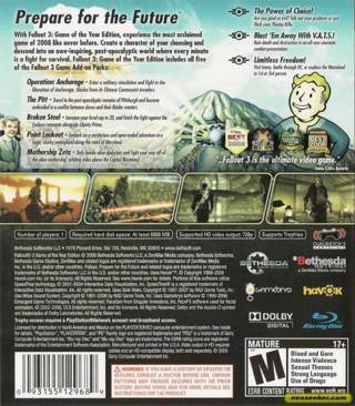 Fallout 3 - Sony PlayStation 3 (PS3) (Bethesda Softworks - 1) video game collectible [Barcode 093155130586] - Main Image 2