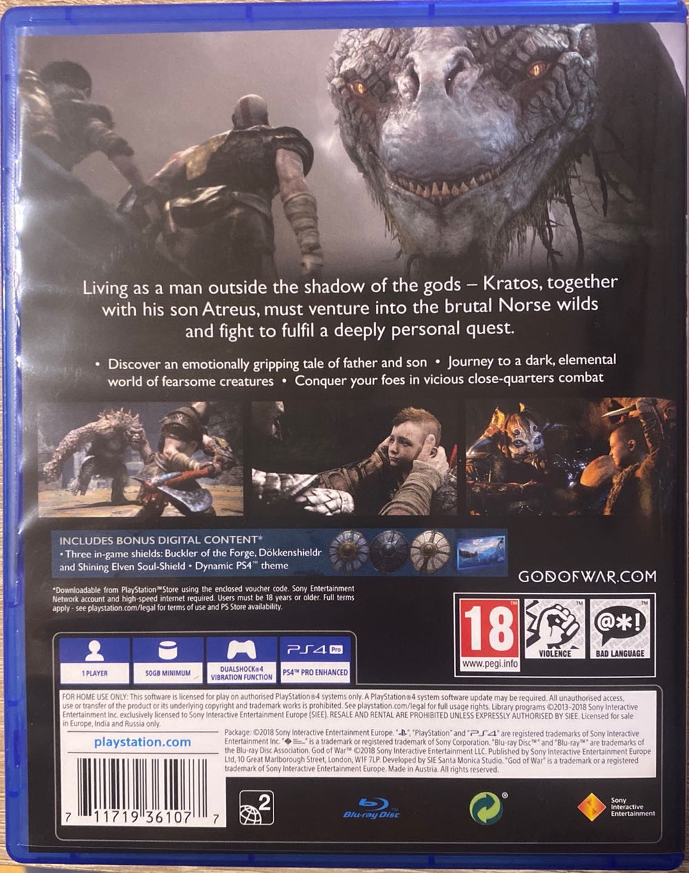 God Of War V - Sony PlayStation 4 (PS4) (Sony Interactive Entertainment - 1) video game collectible [Barcode 711719361077] - Main Image 3