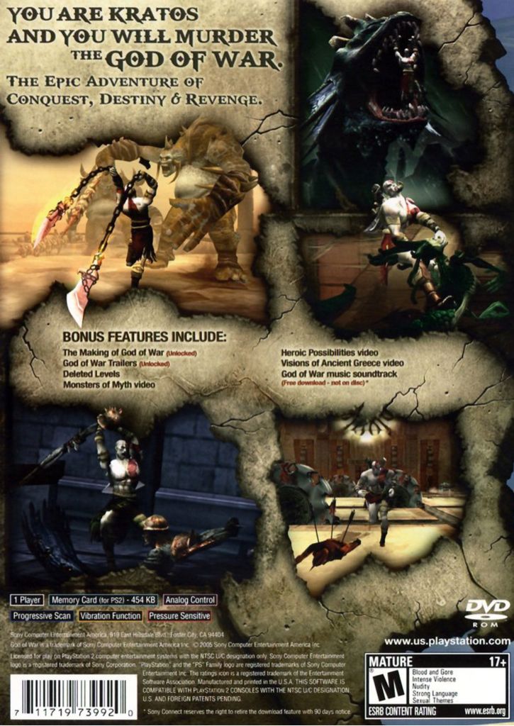 God of War - Sony PlayStation 2 (PS2) (Sony Computer Entertainment - 1) video game collectible [Barcode 711719683353] - Main Image 2