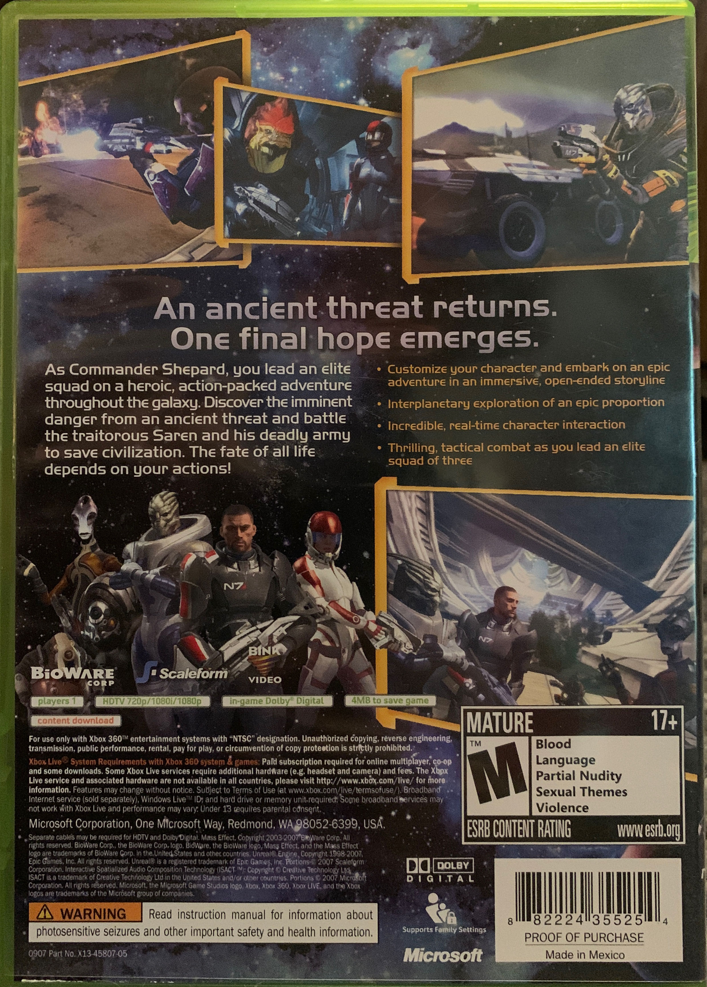 Mass Effect - Microsoft Xbox 360 (Microsoft Studios - 1) video game collectible [Barcode 0882224436144] - Main Image 2