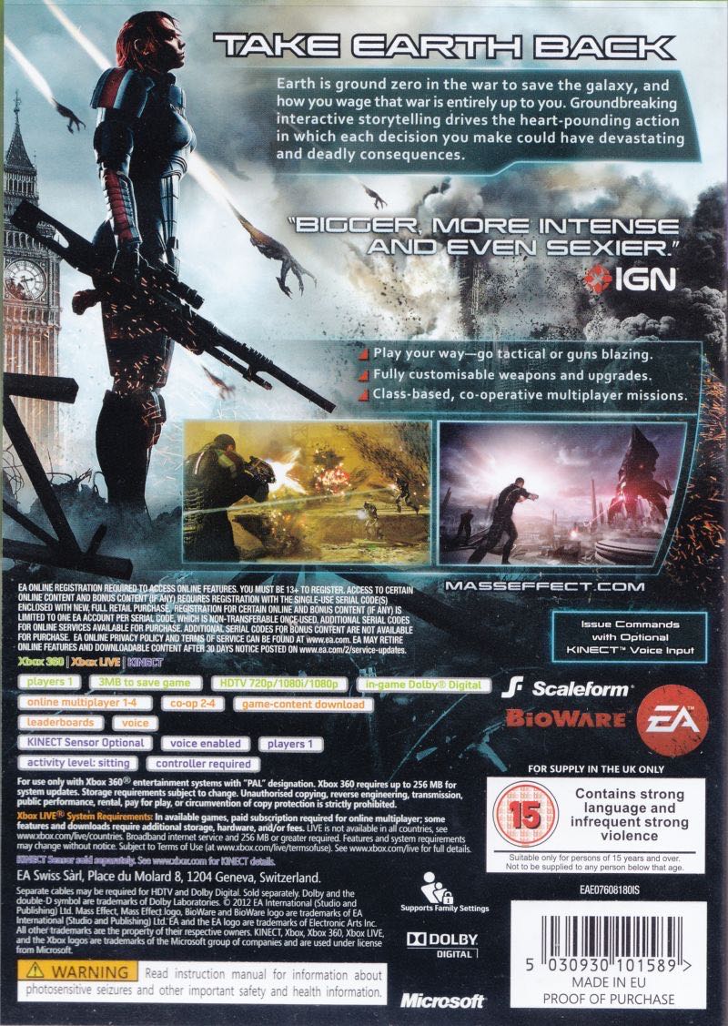 Mass Effect - Microsoft Xbox 360 (EA - 1) video game collectible [Barcode 882224443616] - Main Image 2
