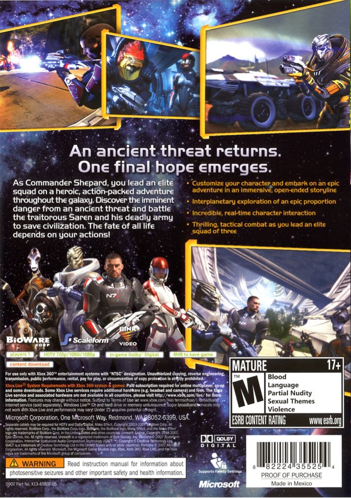 Mass Effect - Microsoft Xbox 360 (Microsoft Studios - 1) video game collectible - Main Image 2