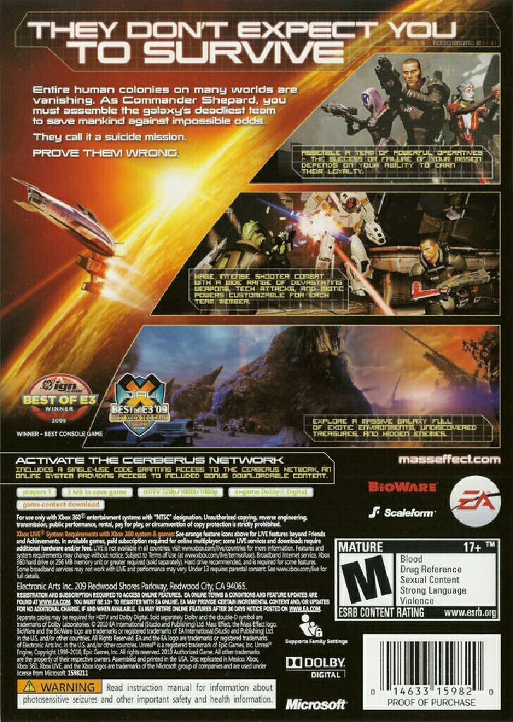 Mass Effect - Microsoft Xbox 360 (Microsoft Game Studios - 1) video game collectible - Main Image 2