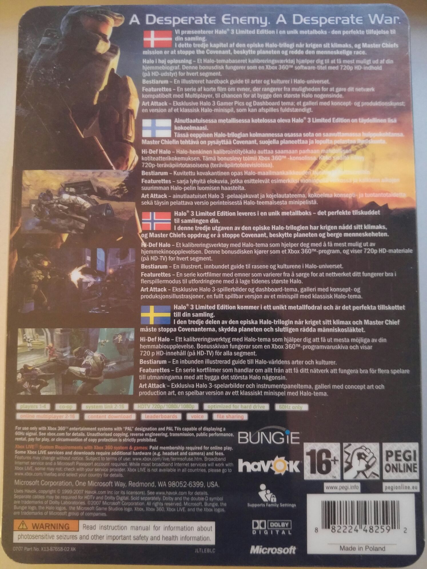Halo 3 - Microsoft Xbox 360 (Microsoft Game Studios - 1-4) video game collectible [Barcode 882224482592] - Main Image 2