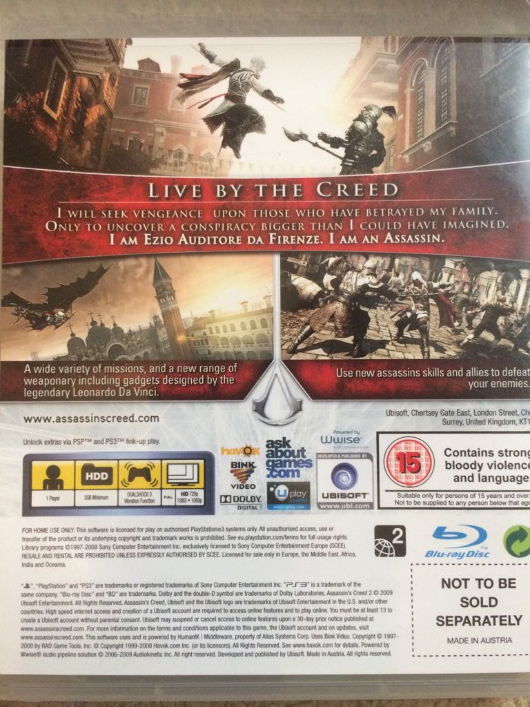 Assassins Creed II - Sony PlayStation 3 (PS3) video game collectible - Main Image 2