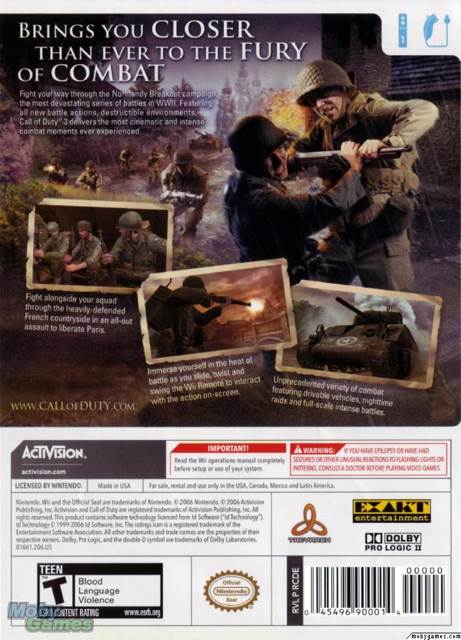 Call of Duty 3 - Nintendo Wii (Activision - 1) video game collectible [Barcode 047875816619] - Main Image 2