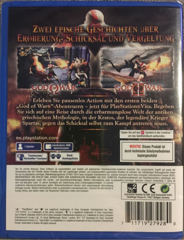 God of War Collection - Sony PlayStation Vita (PS Vita) (Sony Computer Entertainment - 1) video game collectible [Barcode 711719279280] - Main Image 2