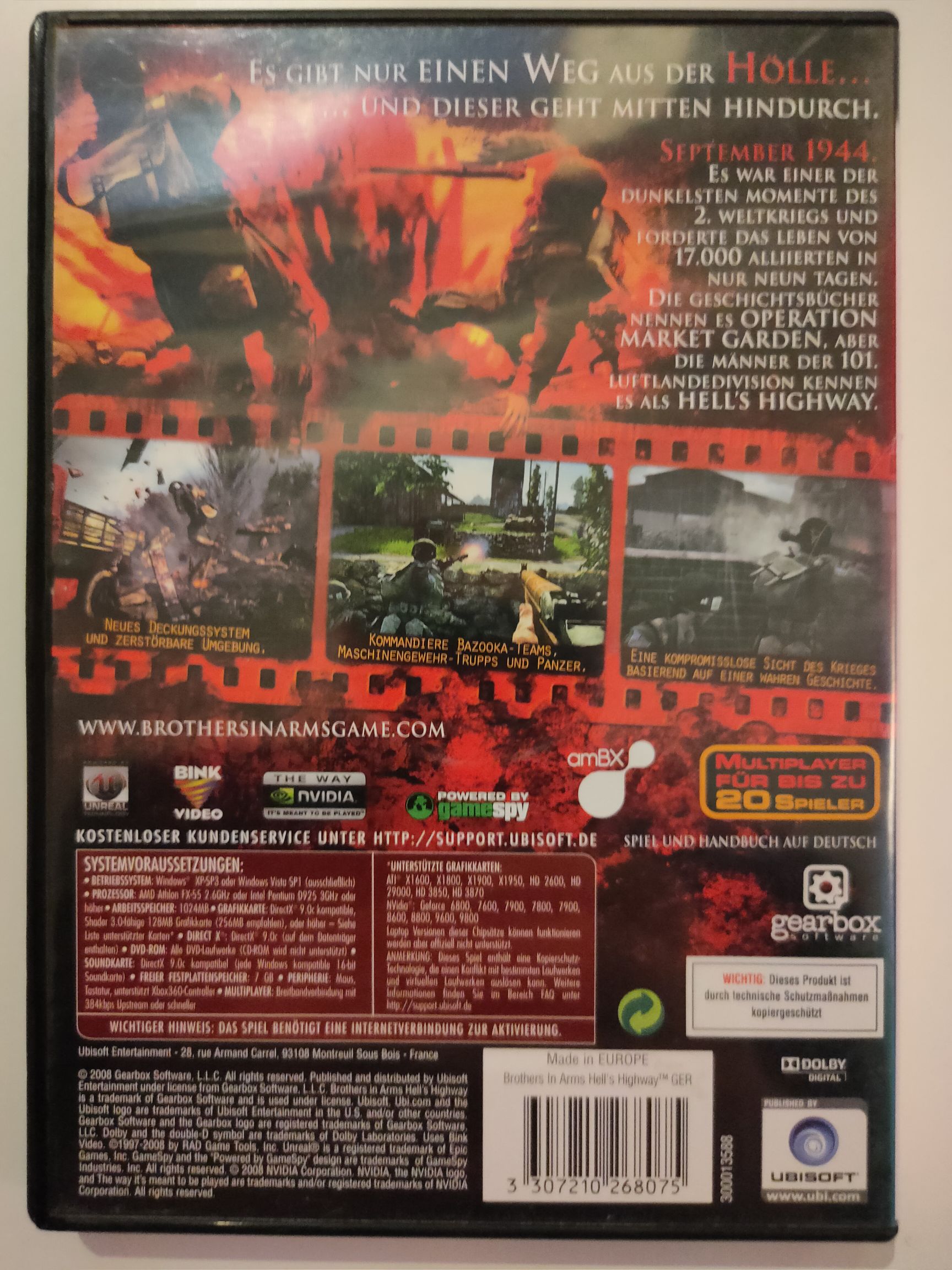 Brothers In Arms Hells Highway - PC video game collectible [Barcode 3307210268075] - Main Image 2