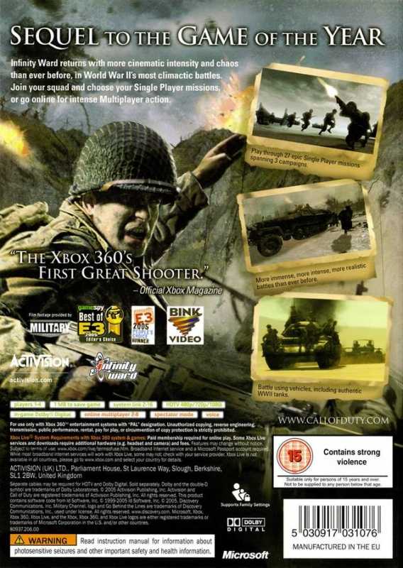 (2005) Call of Duty 2 - Microsoft Xbox 360 (Activision - 1) video game collectible [Barcode 04787580939] - Main Image 2