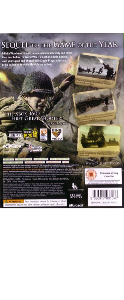 CALL OF DUTY 2 - Microsoft Xbox 360 video game collectible - Main Image 2