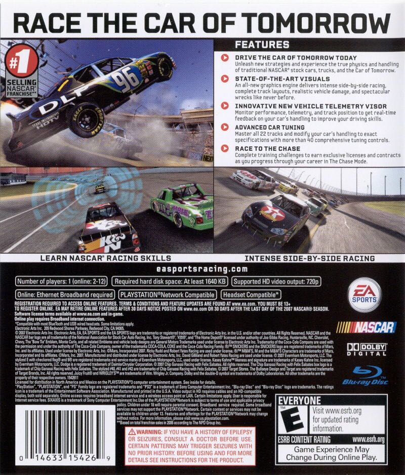 Nascar 2008 - Sony PlayStation 3 (PS3) (Electronic Arts - 1) video game collectible [Barcode 5030930055899] - Main Image 2