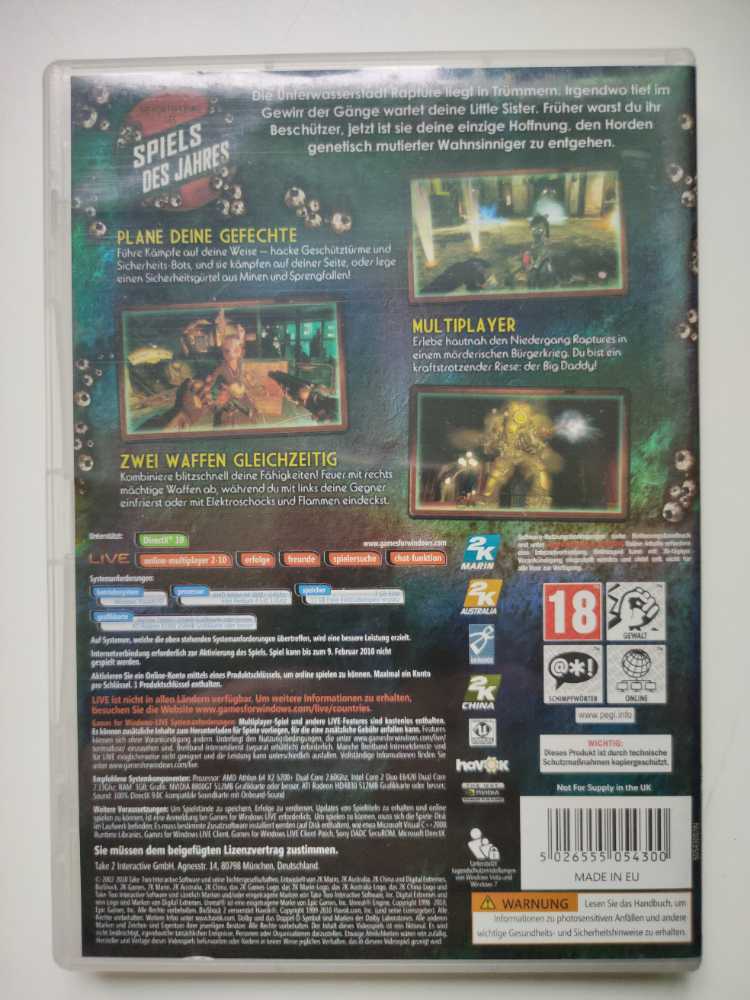 Bioshock 2 - PC (2K Boston/2K) video game collectible [Barcode 5026555054300] - Main Image 2