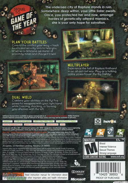 Bioshock 2 - Microsoft Xbox 360 (2K Games - 1) video game collectible [Barcode 5026555248860] - Main Image 2