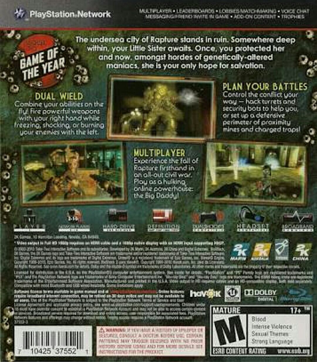 Bioshock 2 - Sony PlayStation 3 (PS3) (2K Boston/2K - 1) video game collectible [Barcode 5026555402385] - Main Image 2