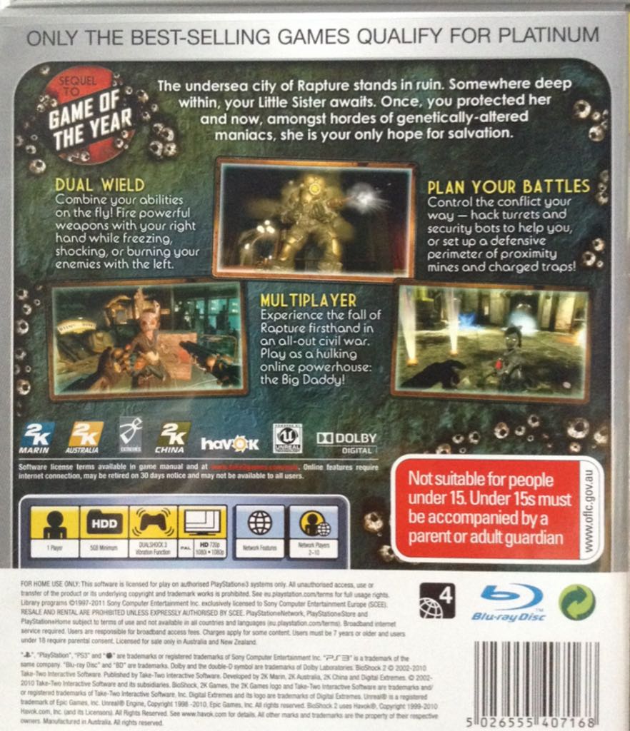 Bioshock 2 - Sony PlayStation 3 (PS3) (2K Games - 1) video game collectible [Barcode 5026555407168] - Main Image 2