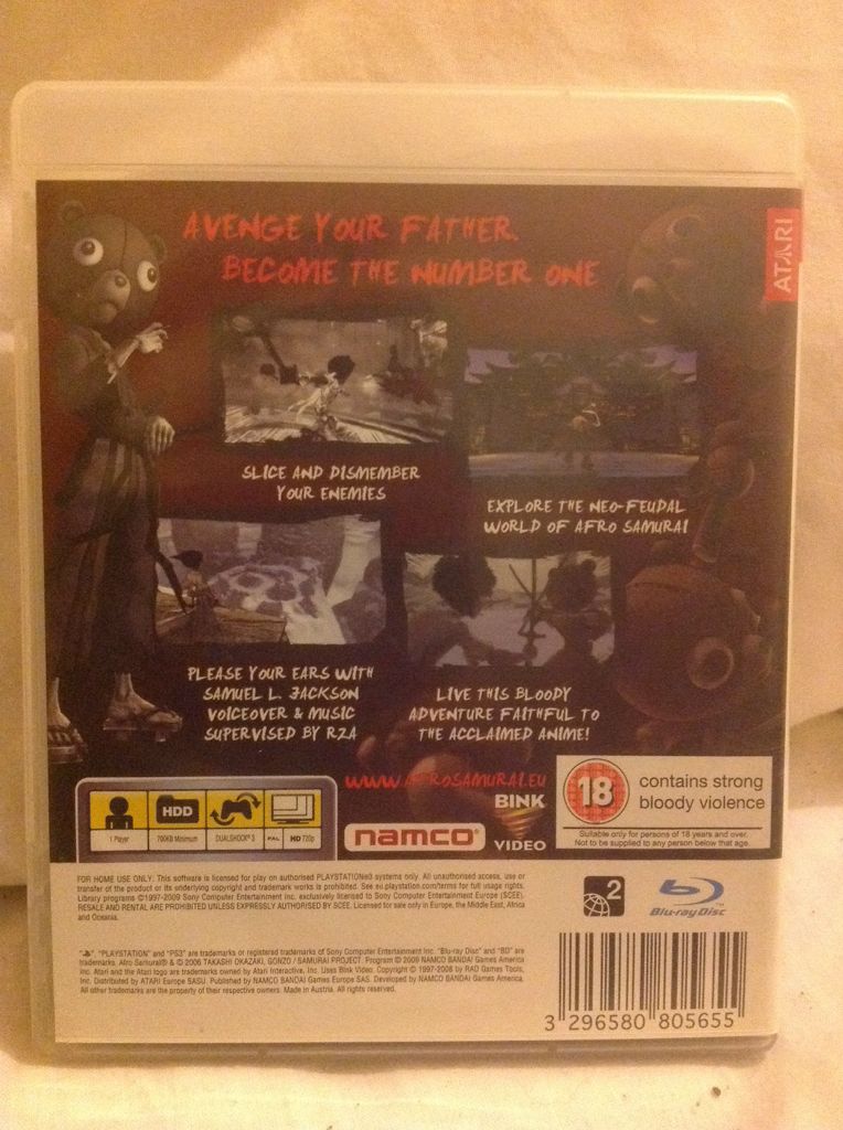 Afro Samurai - Sony PlayStation 3 (PS3) (Namco - 1) video game collectible [Barcode 3296580805655] - Main Image 2