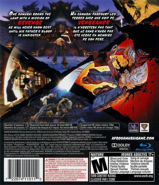 Afro Samurai - Sony PlayStation 3 (PS3) (Namco Bandai - 1) video game collectible [Barcode 3296580806713] - Main Image 2