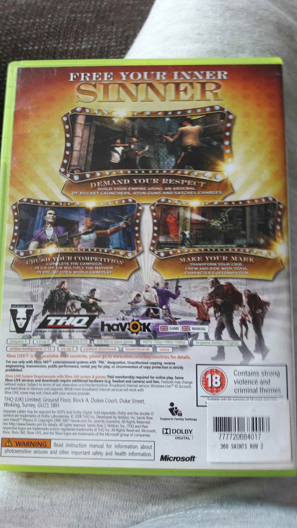 Saints Row 2 - Microsoft Xbox video game collectible [Barcode 777720684017] - Main Image 2
