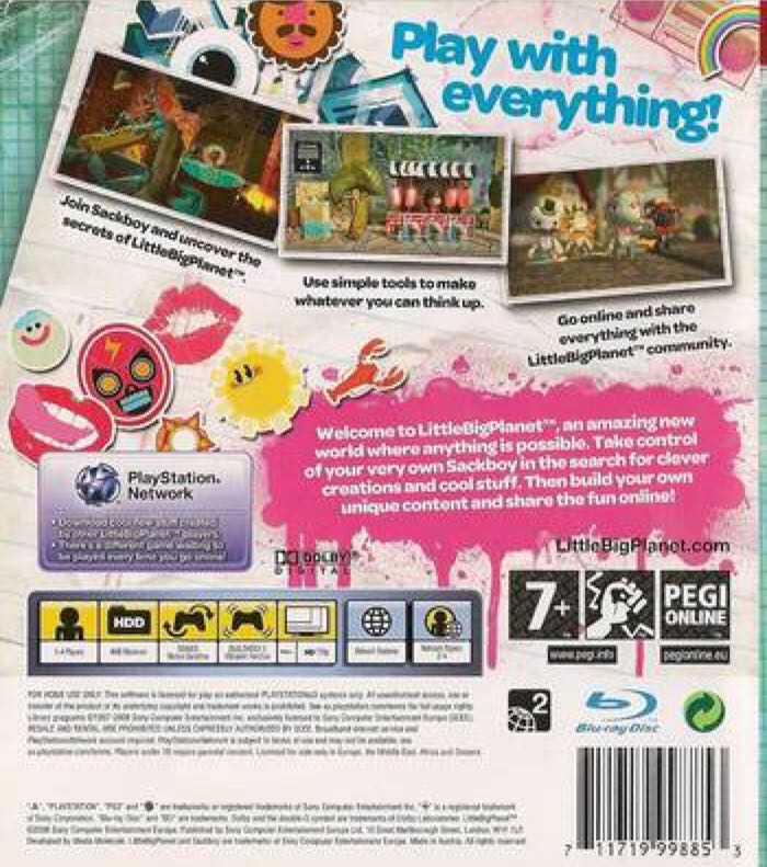 Little Big Planet - Sony PlayStation 3 (PS3) (4) video game collectible [Barcode 203901366316] - Main Image 2