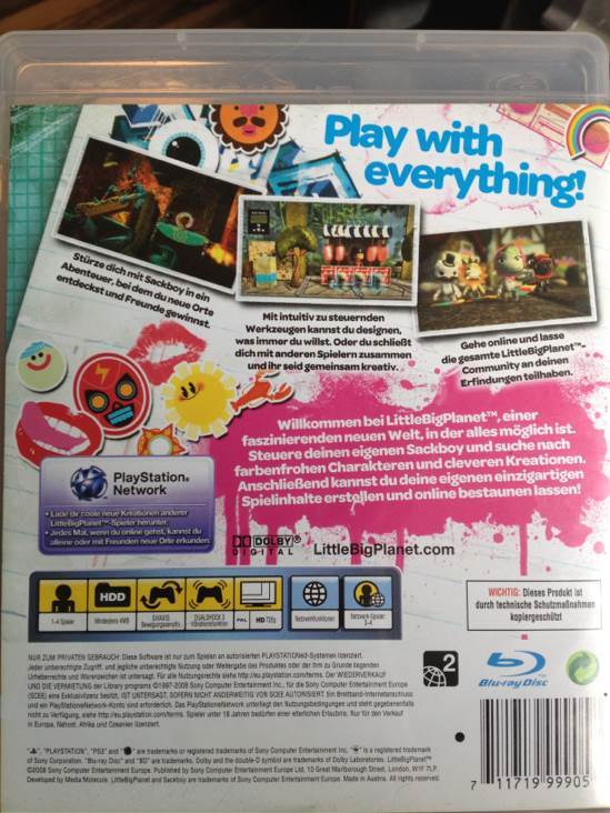 Little Big Planet 1 - Sony PlayStation 3 (PS3) (Sony Computer Entertainment - 4) video game collectible [Barcode 711719123040] - Main Image 2