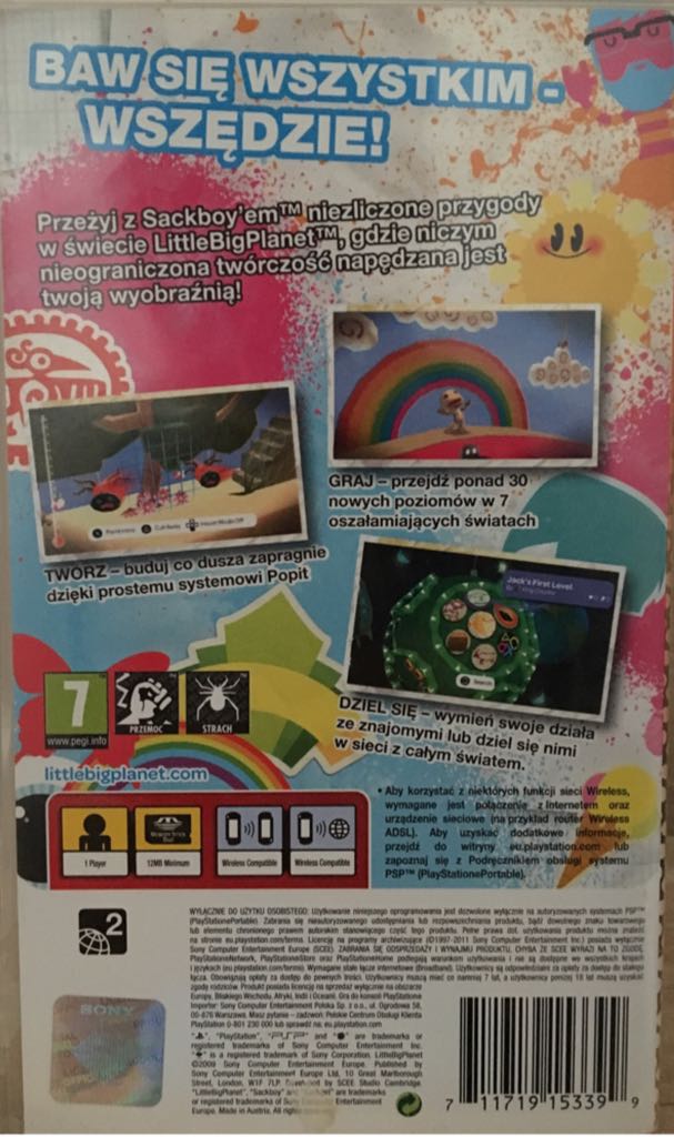 Little Big Planet - Sony PlayStation Portable (PSP) (Sony Computer Entertainment Europe - 1) video game collectible [Barcode 711719153399] - Main Image 2