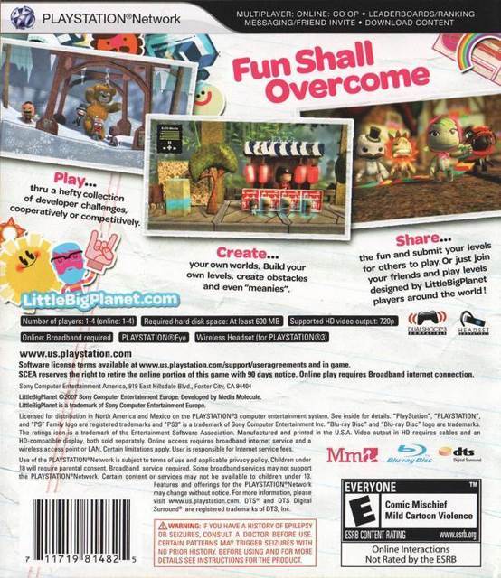 Little Big Planet - Sony PlayStation Network (PSN) (Sony - 4) video game collectible [Barcode 711719157663] - Main Image 2