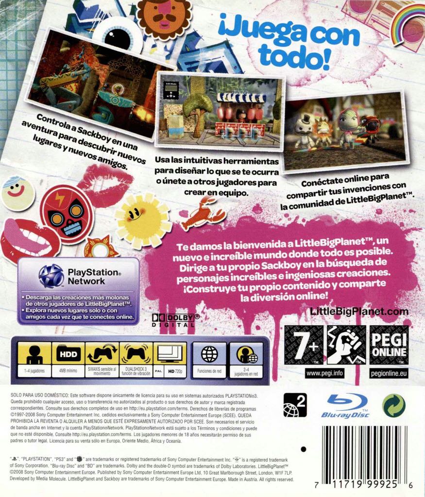Little Big Planet - Sony PlayStation 3 (PS3) (Little Big Planet - 4) video game collectible [Barcode 711719999256] - Main Image 2