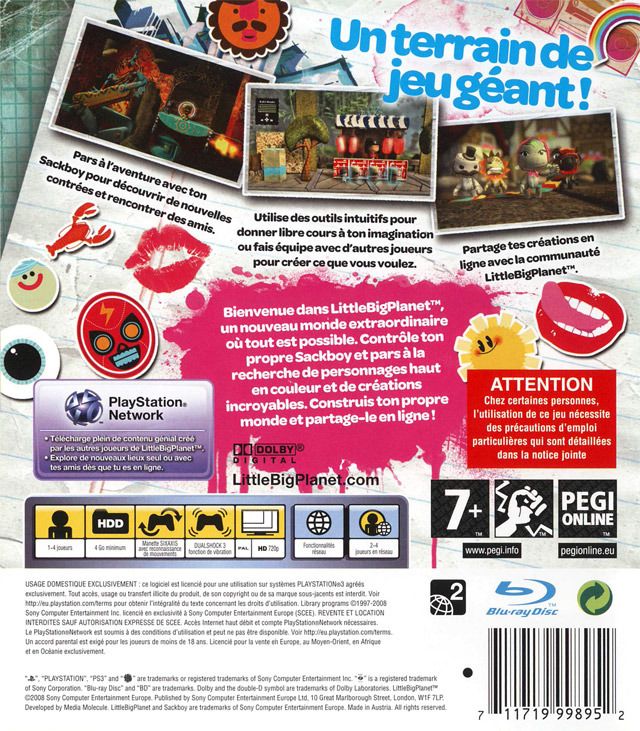 Little Big Planet - Sony PlayStation 3 (PS3) video game collectible - Main Image 2