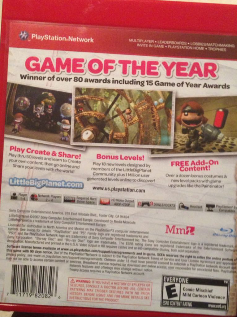 Little Big Planet - Sony PlayStation 3 (PS3) video game collectible - Main Image 2