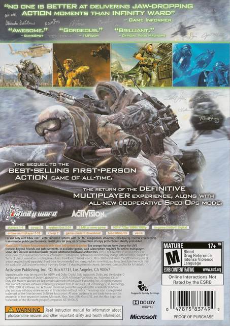 Call of Duty: Modern Warfare 2 - Microsoft Xbox 360 (Activision - 1-4 offline, 2-18 online) video game collectible [Barcode 5030917077449] - Main Image 2