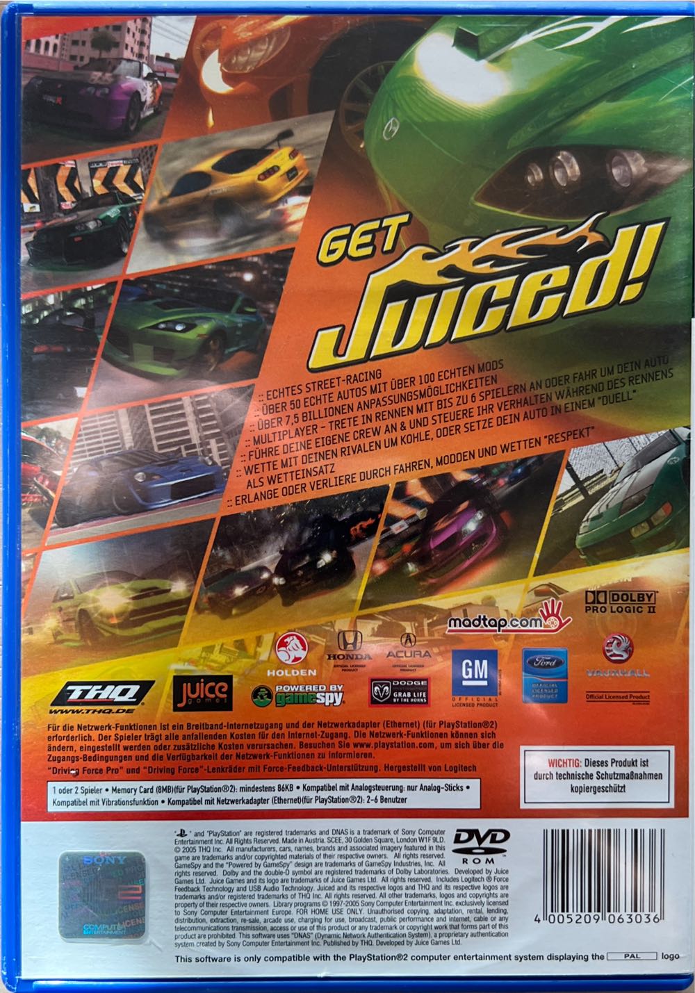 Juiced - Sony PlayStation 2 (PS2) (THQ Inc. - 1-2) video game collectible [Barcode 4005209063036] - Main Image 2